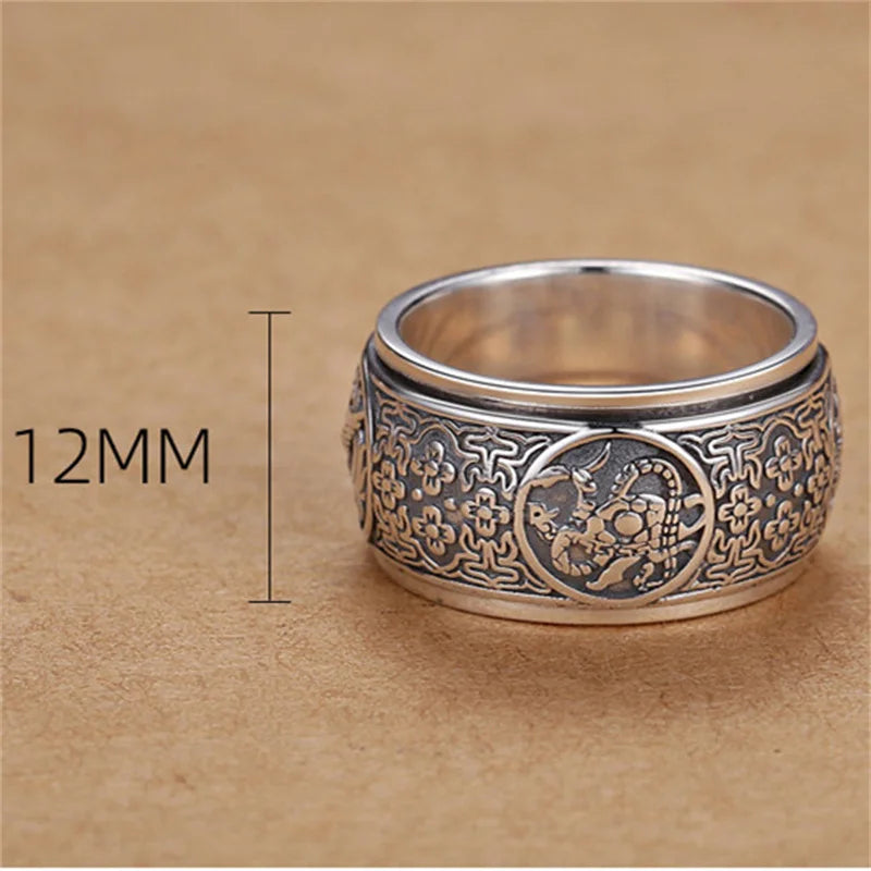 Rotable Powerful Beasts Ring