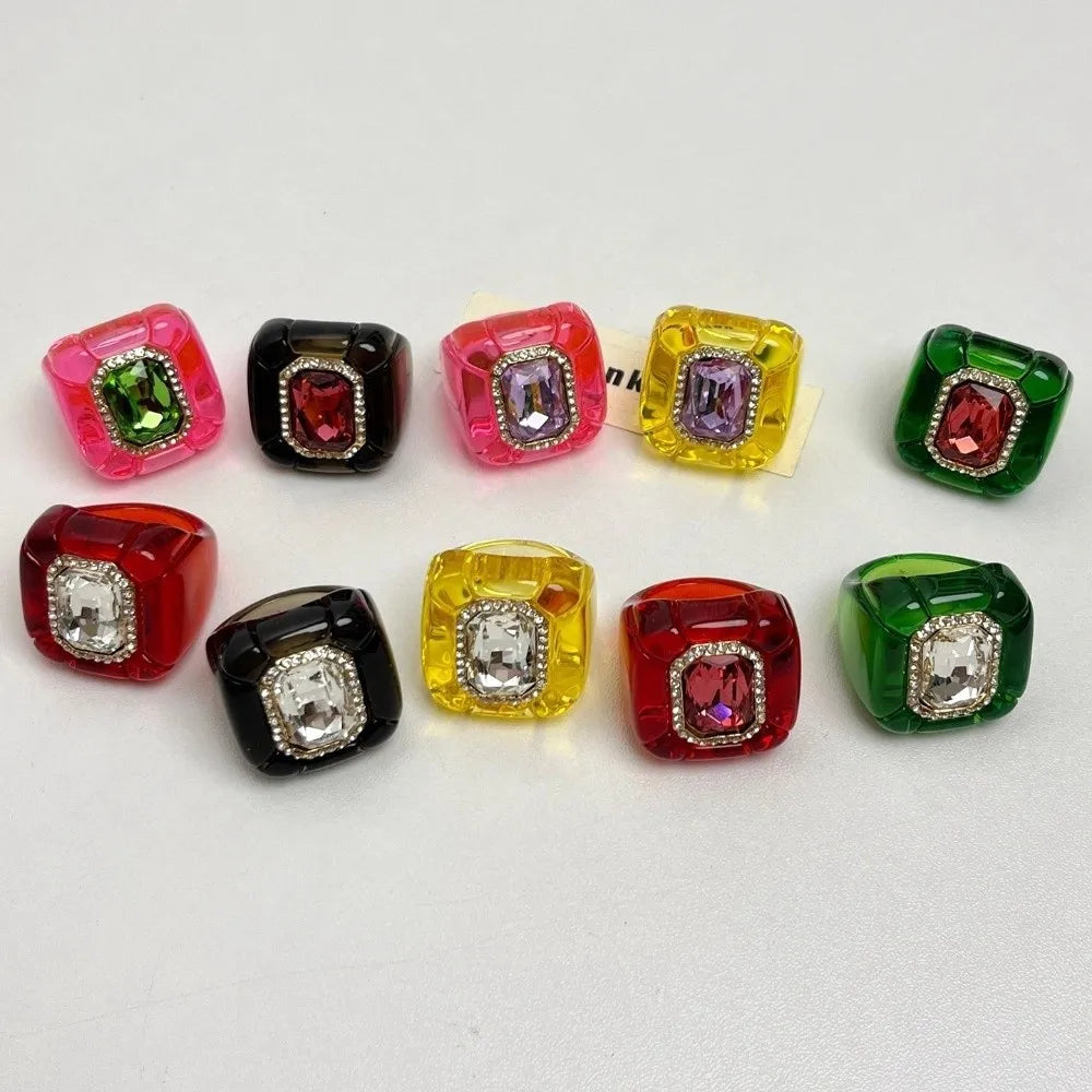 New Colorful Rhinestones Ring