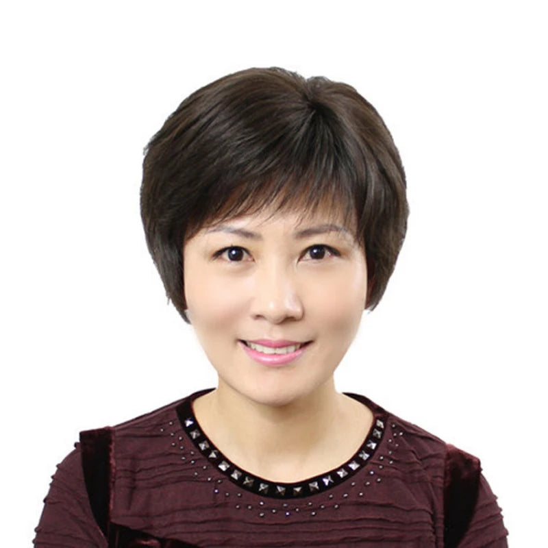 Human Hair Short Straight Wig