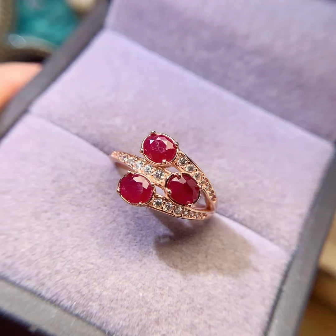 Adorable 925 Silver Ruby Ring