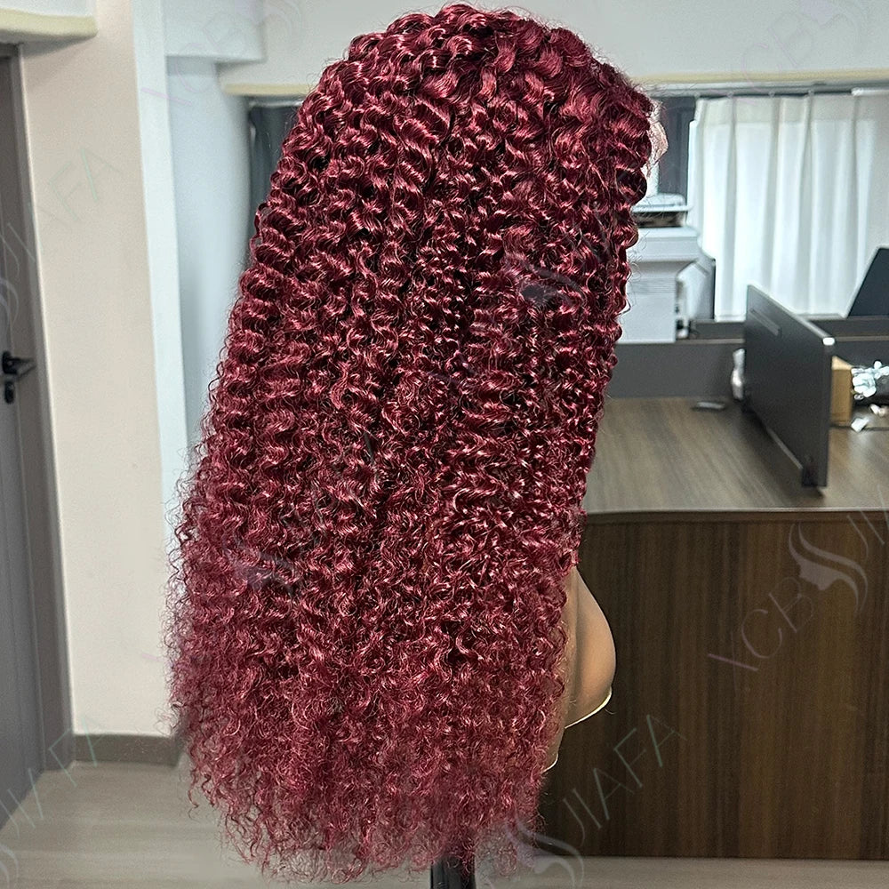 Burgundy Curly Wigs