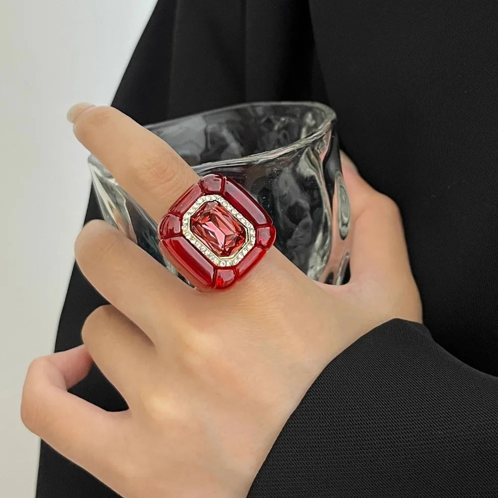 New Colorful Rhinestones Ring
