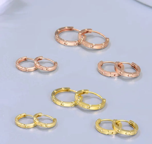 18k real gold hook earrings