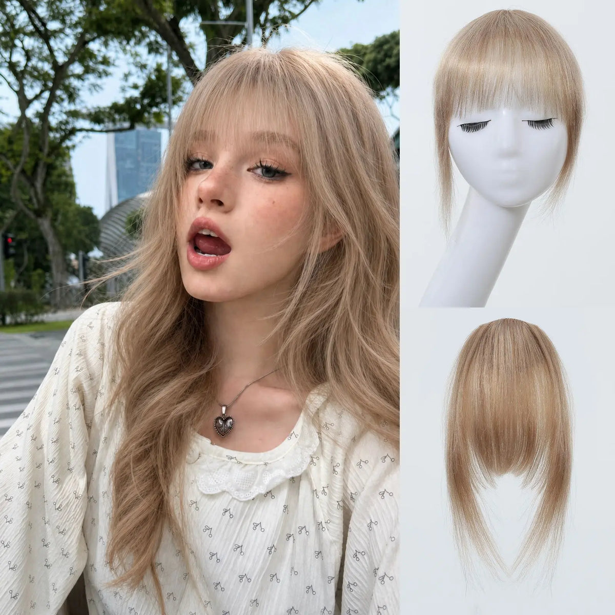 Ginger Orange Human Hair Bangs