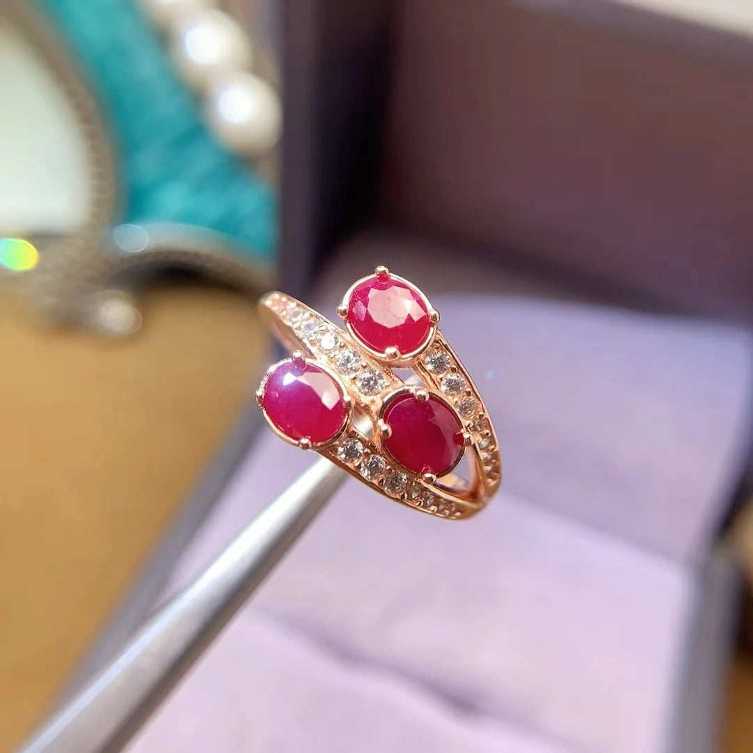 Adorable 925 Silver Ruby Ring