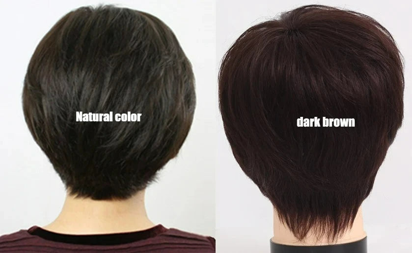 Human Hair Short Straight Wig