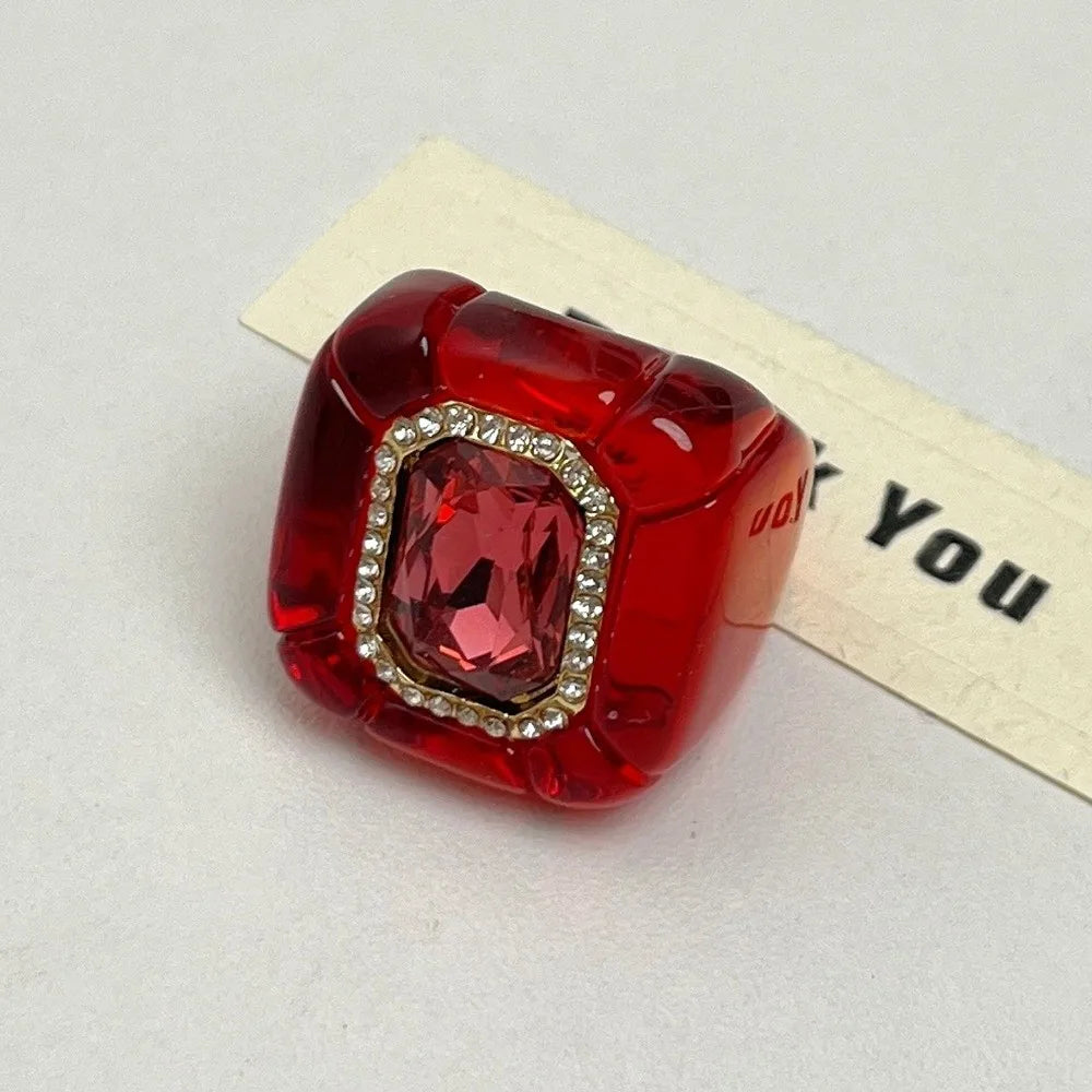 New Colorful Rhinestones Ring