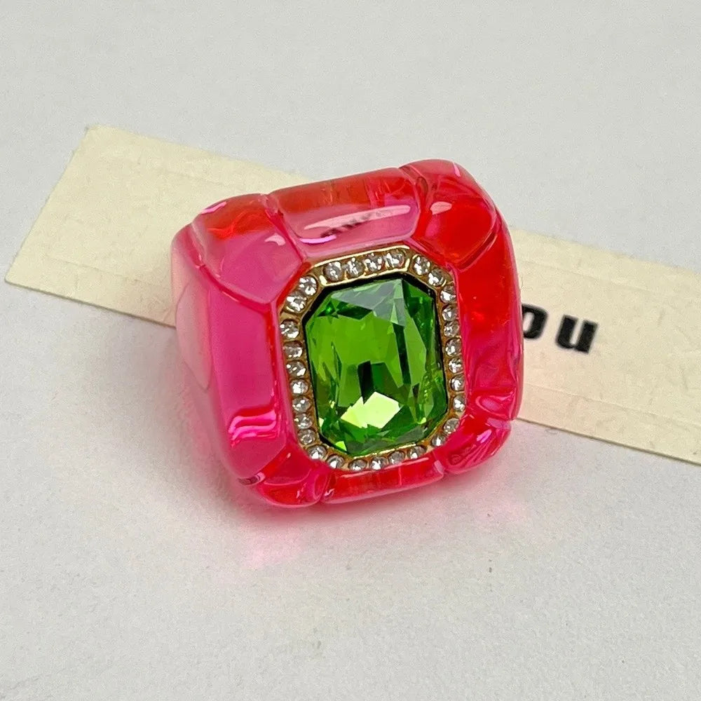 New Colorful Rhinestones Ring