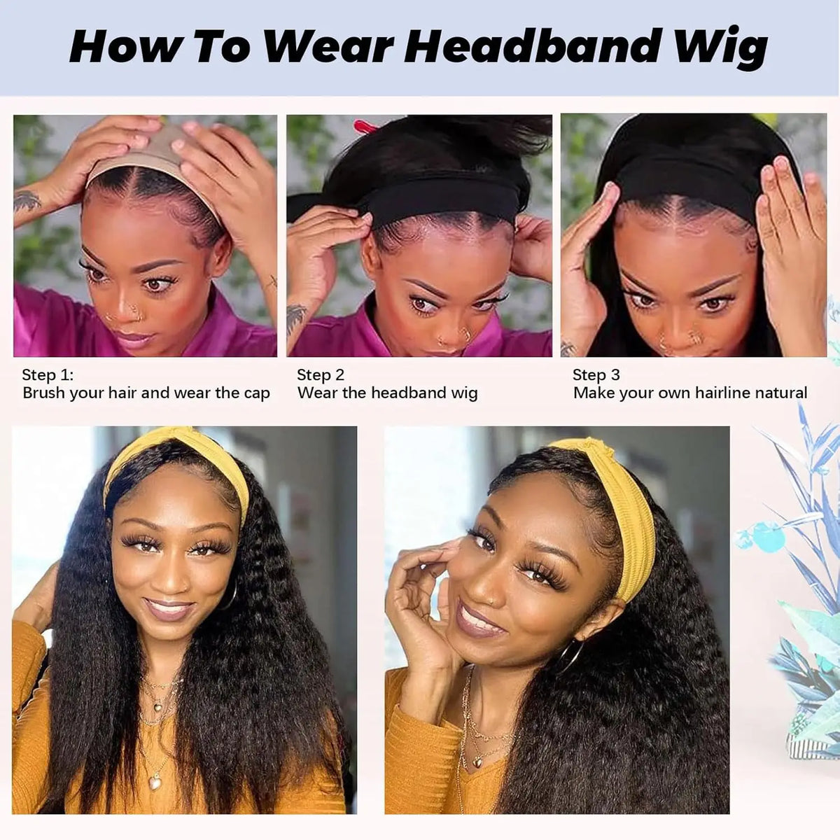 Long Kinky Half Wig