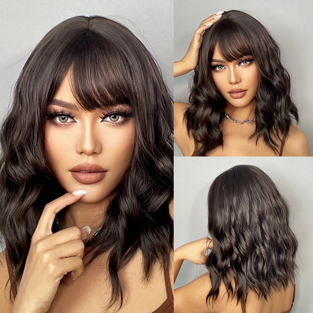 Short Wavy Bob Wigs