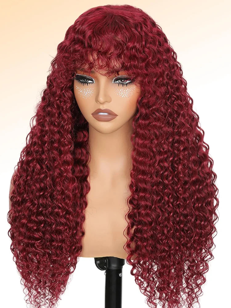 Burgundy Curly Wig