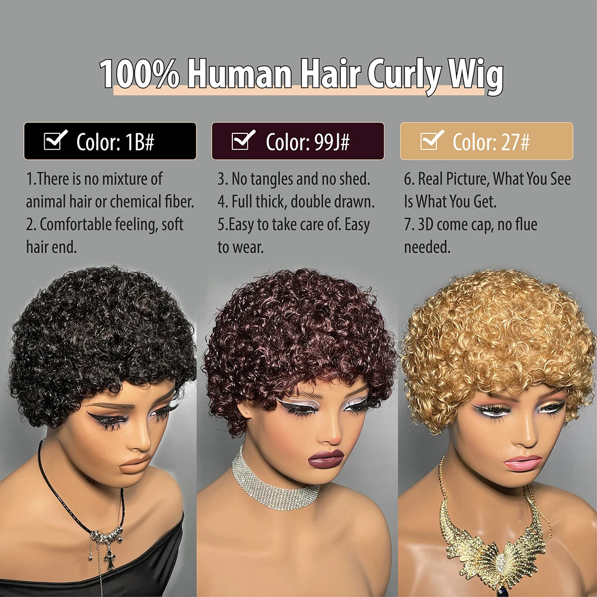Kinky Curly Human Hair Wigs