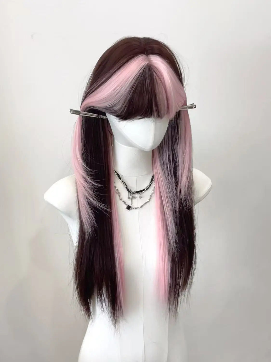 Ombre Pink Brown Wig
