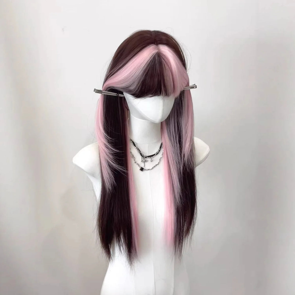 Ombre Pink Brown Wig