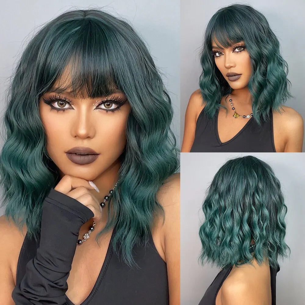 Short Wavy Bob Wigs