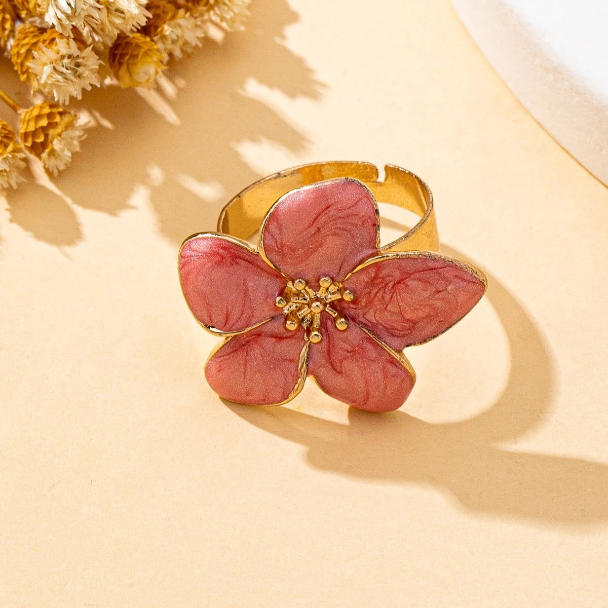 Open Ring with Flowers