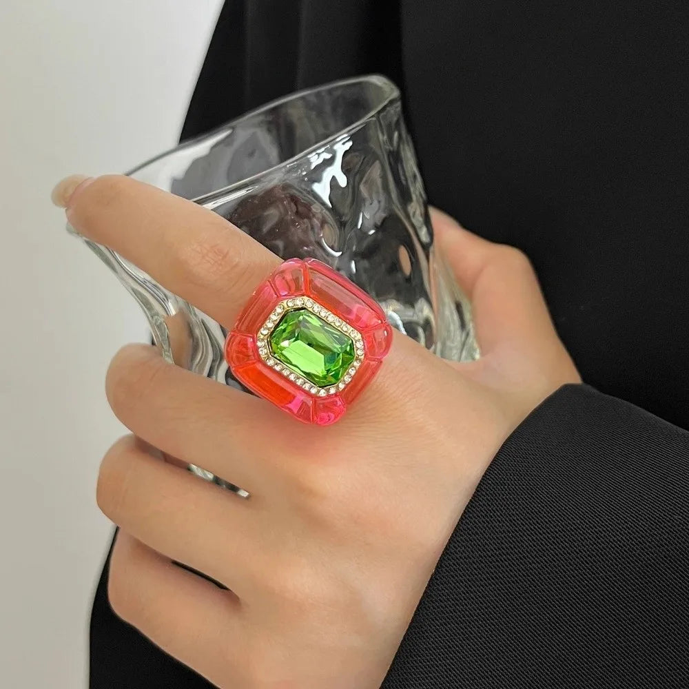 New Colorful Rhinestones Ring