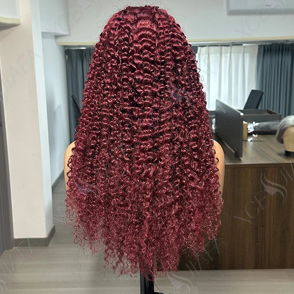 Burgundy Curly Wigs