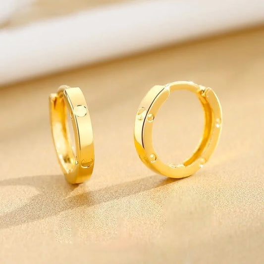 18K Gold Simple Earring  Women's