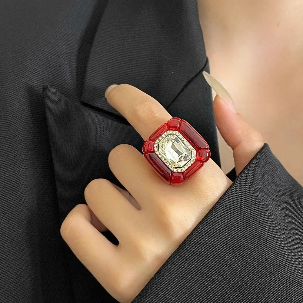 New Colorful Rhinestones Ring