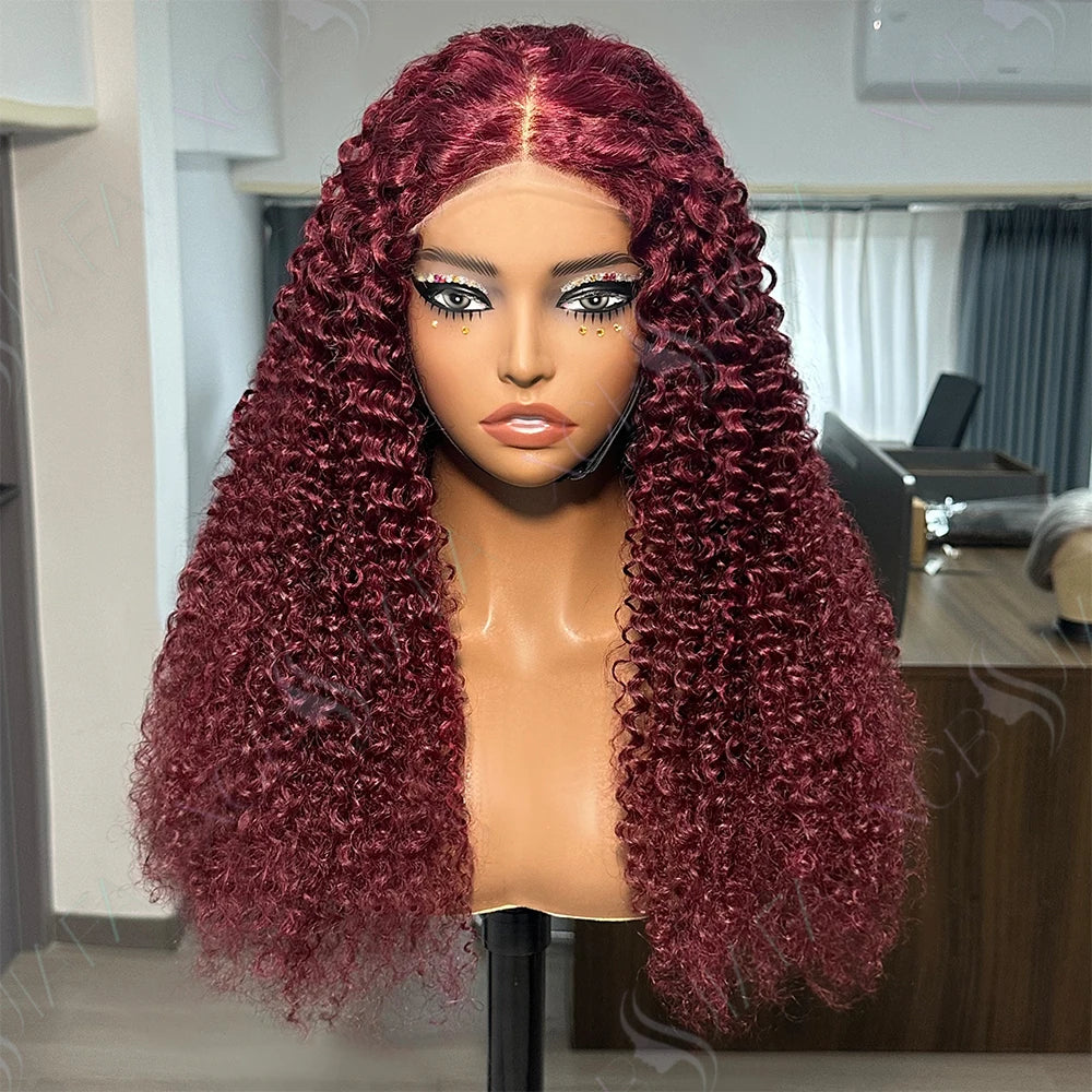 Burgundy Curly Wigs