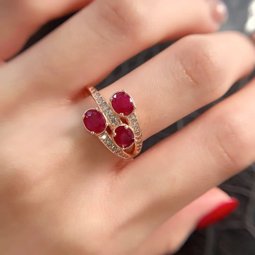 Adorable 925 Silver Ruby Ring