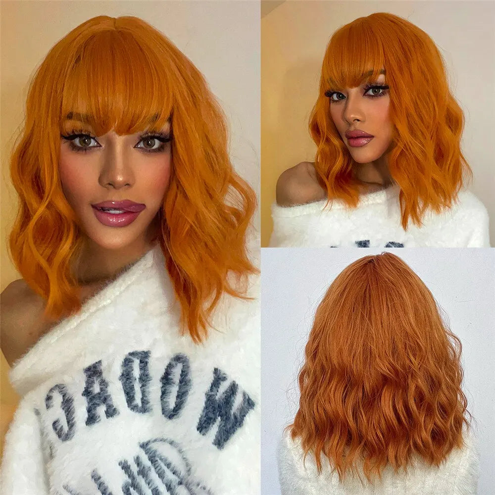 Short Wavy Bob Wigs