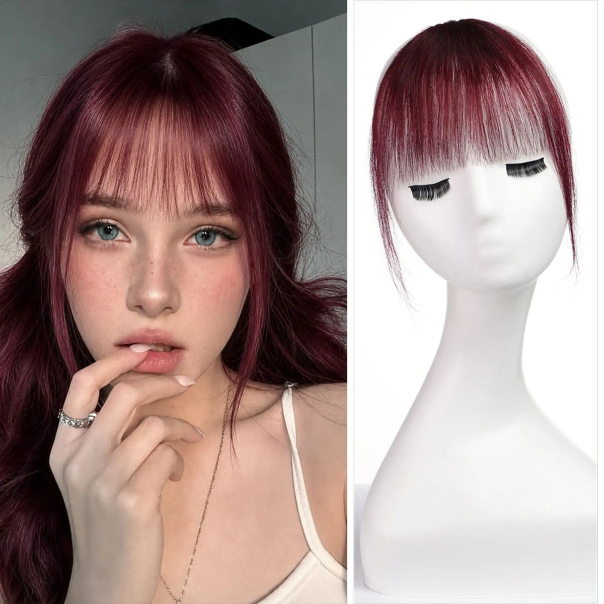 Ginger Orange Human Hair Bangs