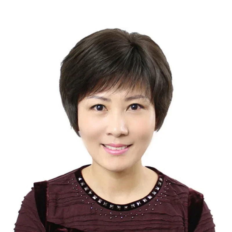 Human Hair Short Straight Wig