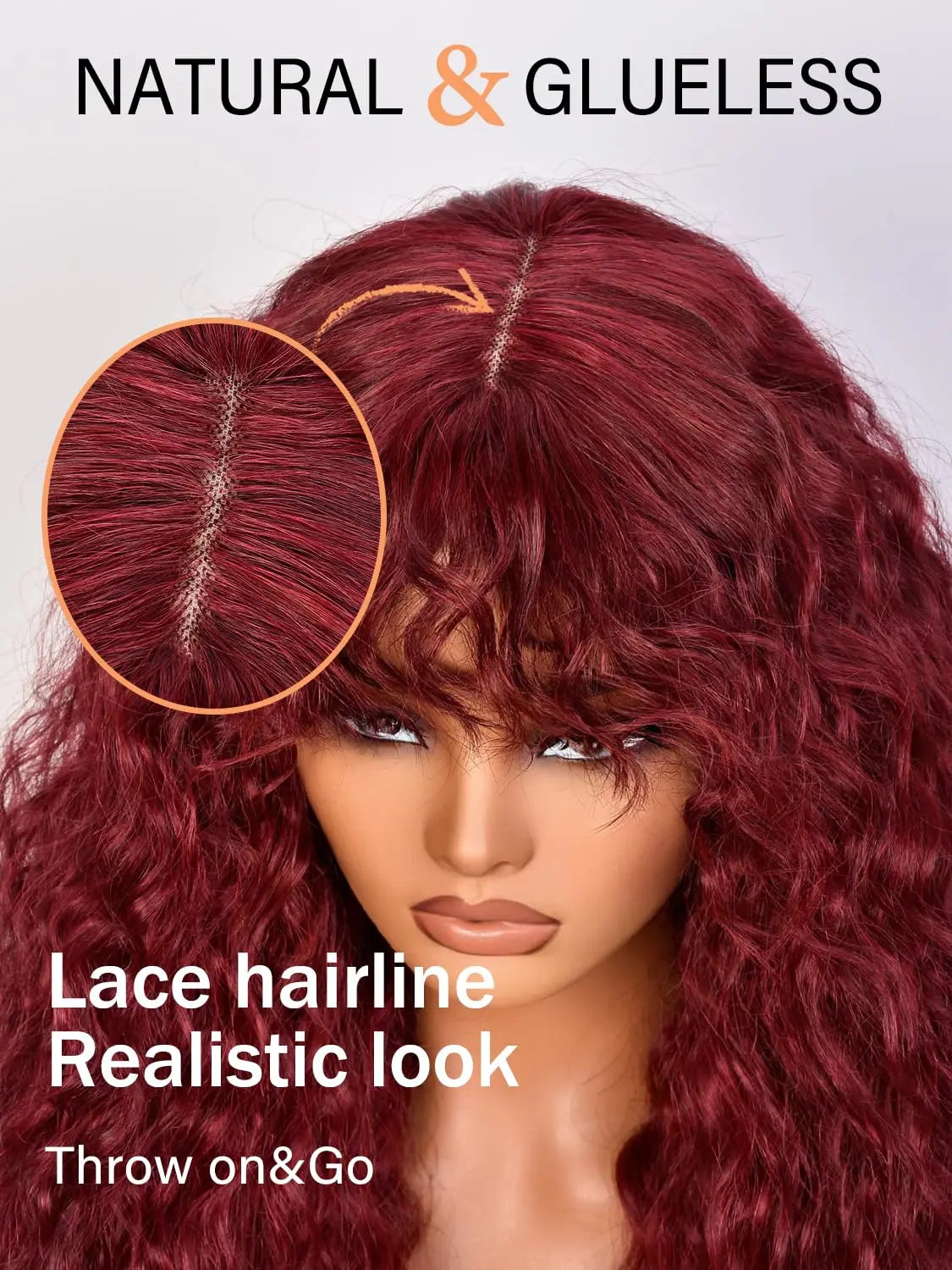 Burgundy Curly Wig
