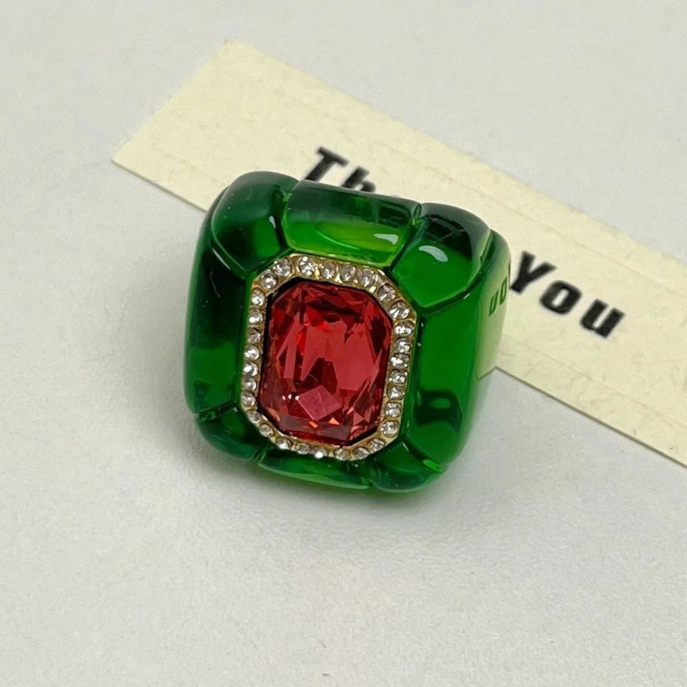 New Colorful Rhinestones Ring