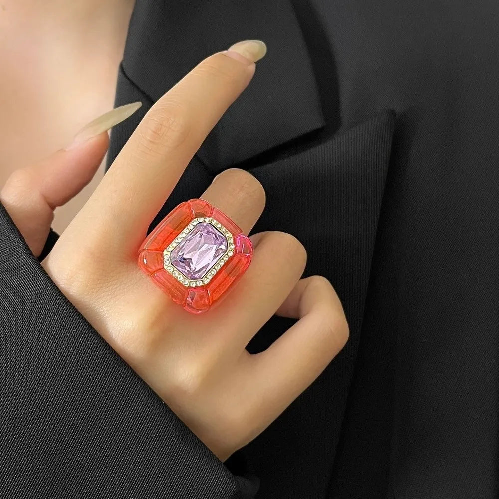 New Colorful Rhinestones Ring