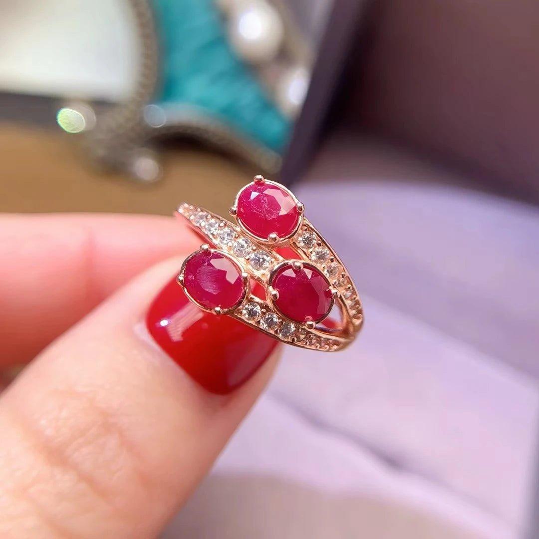 Adorable 925 Silver Ruby Ring