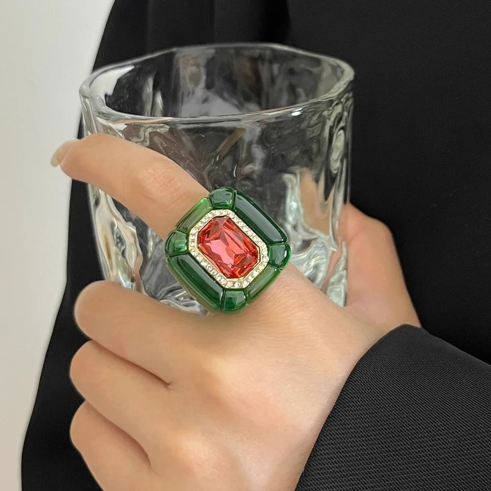 New Colorful Rhinestones Ring