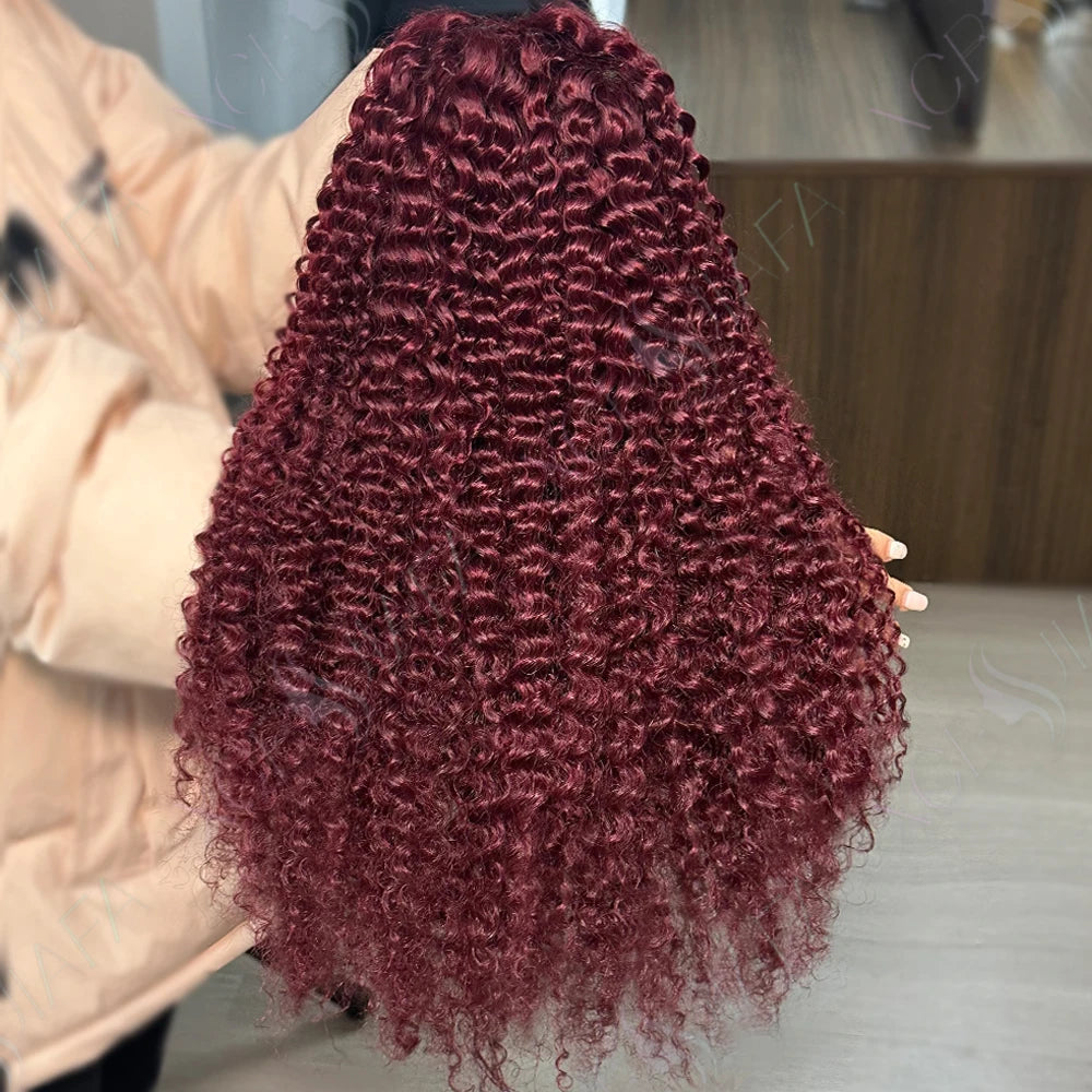 Burgundy Curly Wigs