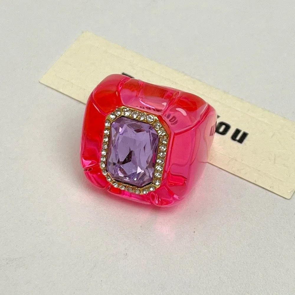 New Colorful Rhinestones Ring