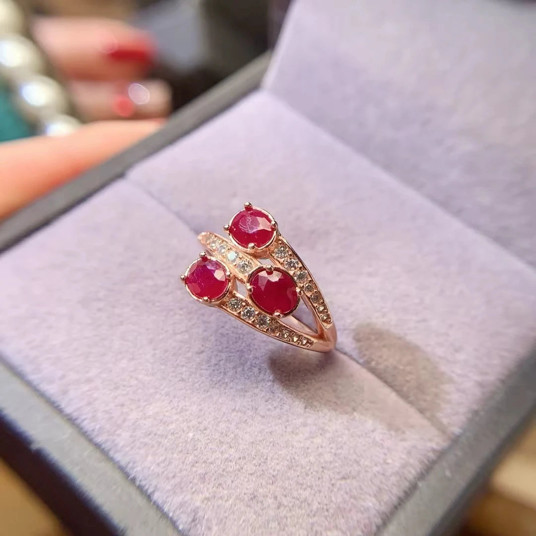 Adorable 925 Silver Ruby Ring