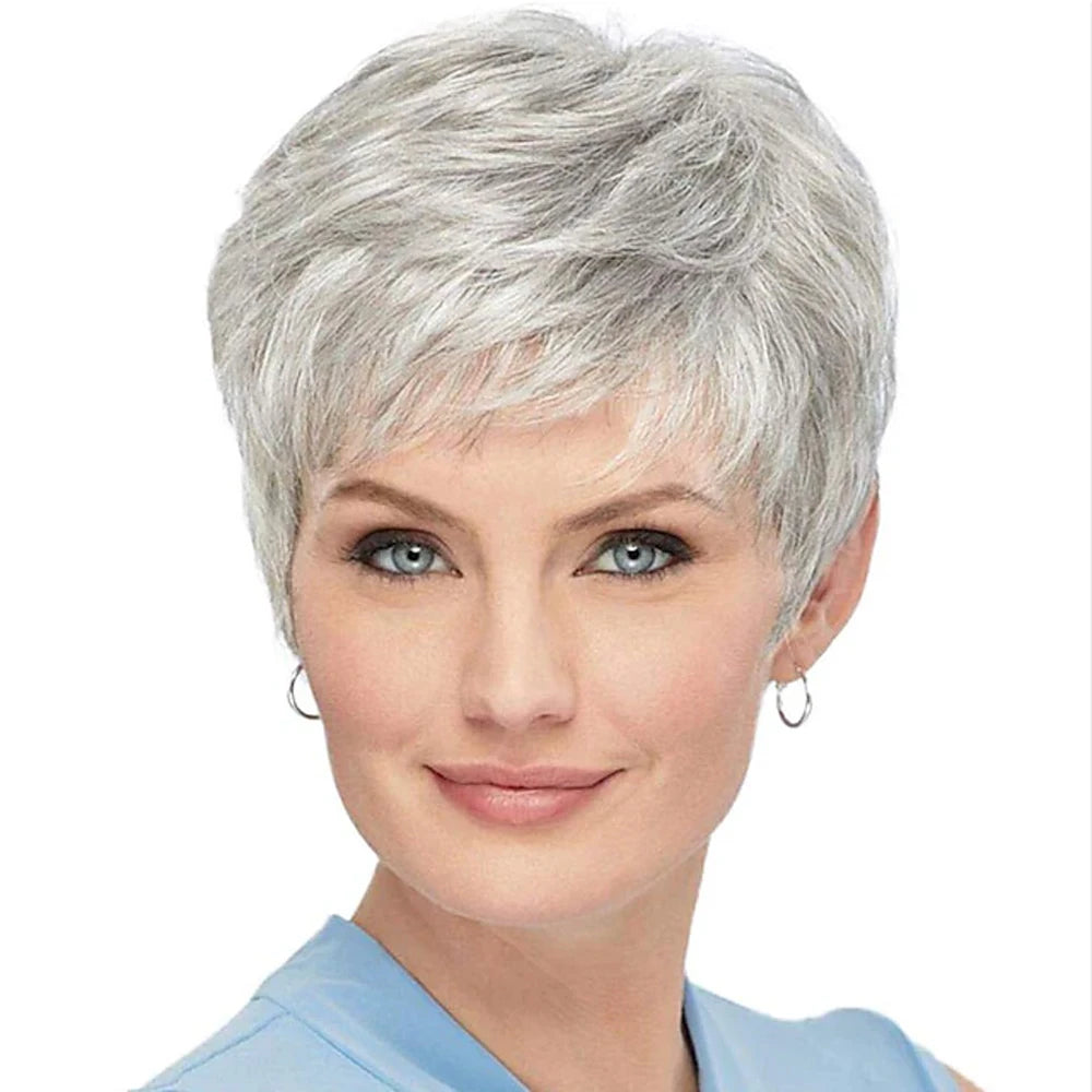 HAIRJOY Short Grey Wigs