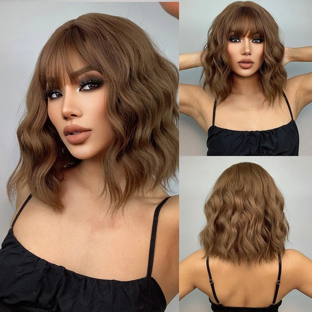 Short Wavy Bob Wigs