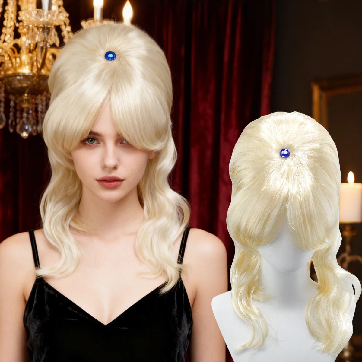 Blonde Beehive Wavy Wig