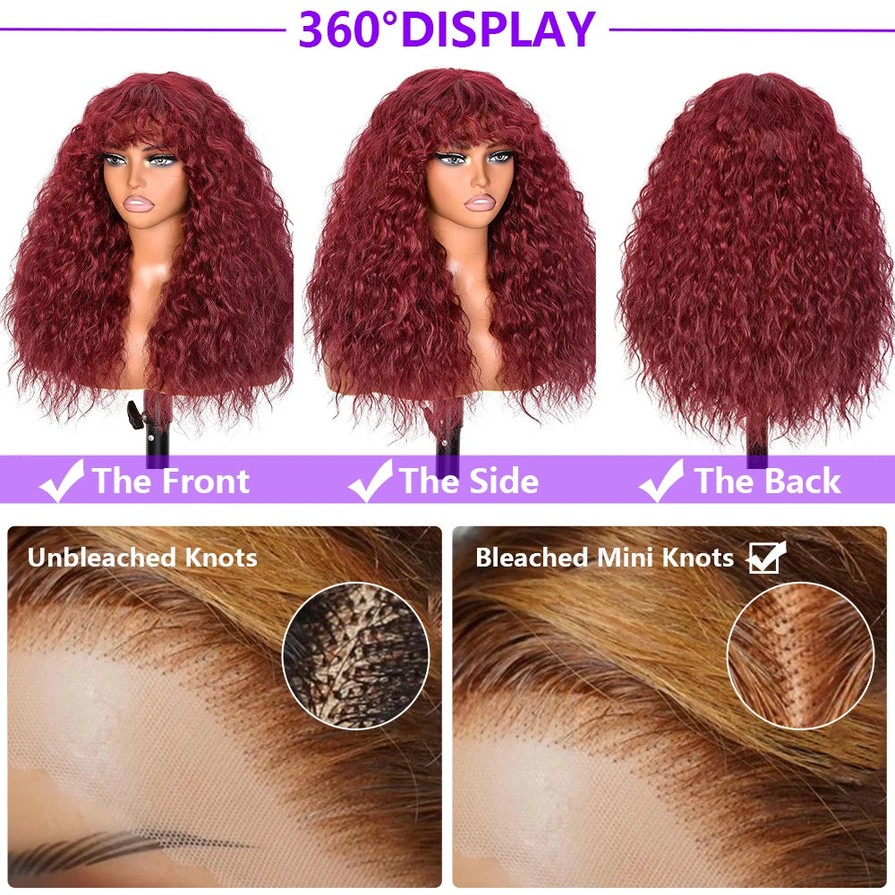 Burgundy Curly Wig