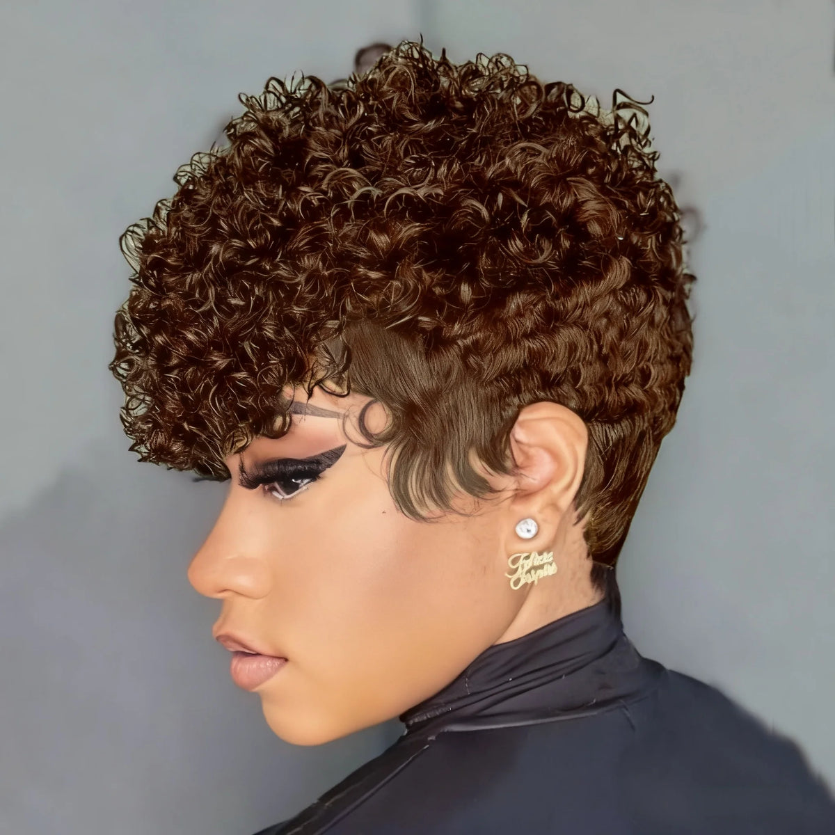 Short Natural Black Human