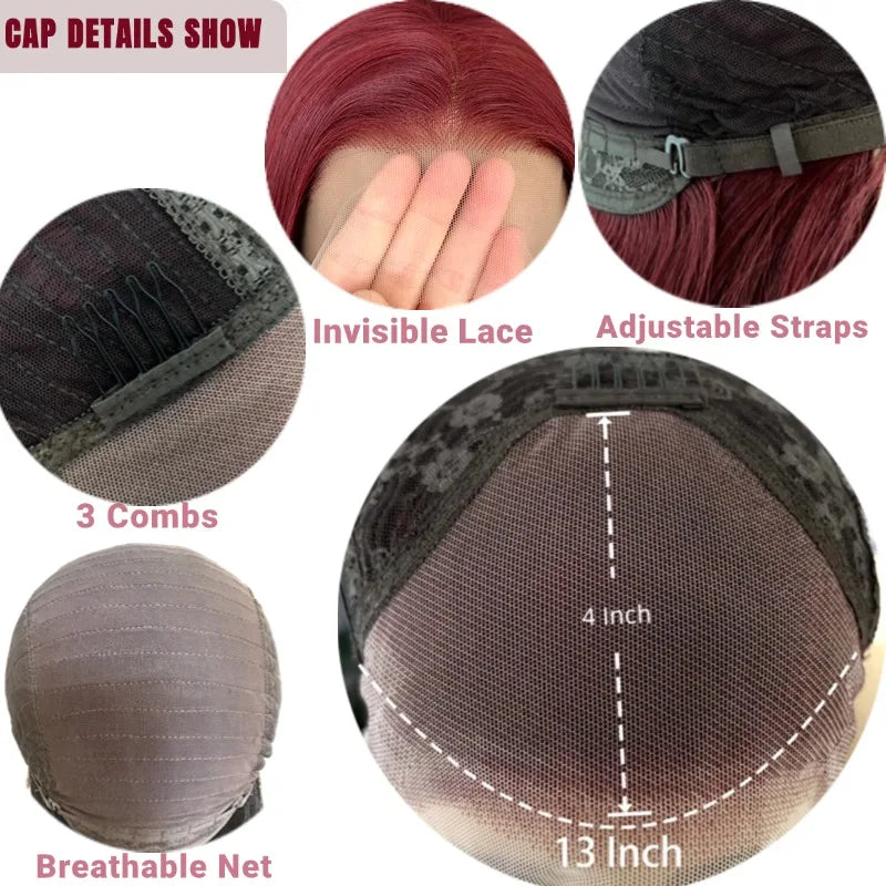 Burgundy Long Silky Straight Wig