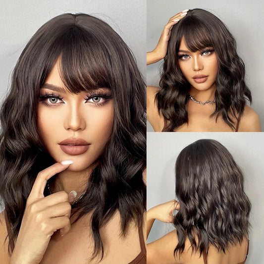 Short Wavy Bob Wigs
