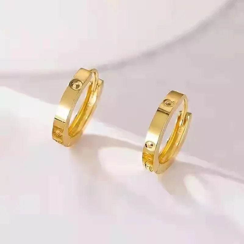 18K Gold Simple Earring  Women's