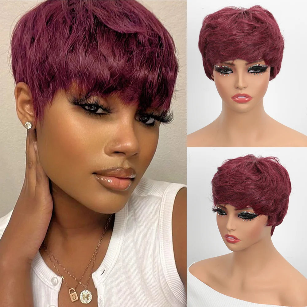 Burgundy Colored Pixie