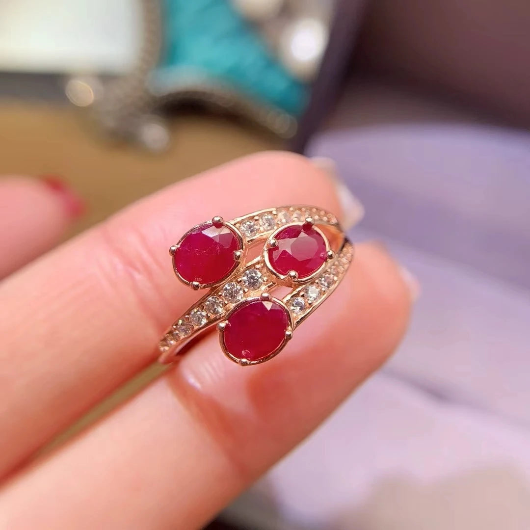 Adorable 925 Silver Ruby Ring