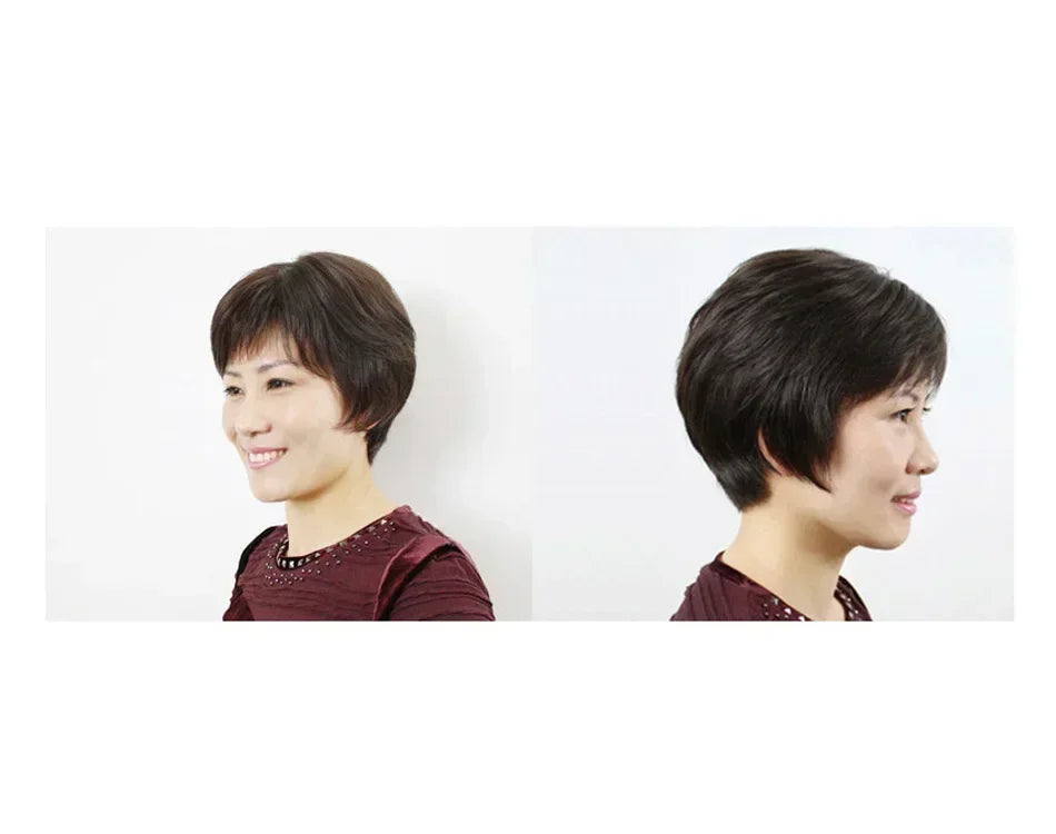 Human Hair Short Straight Wig