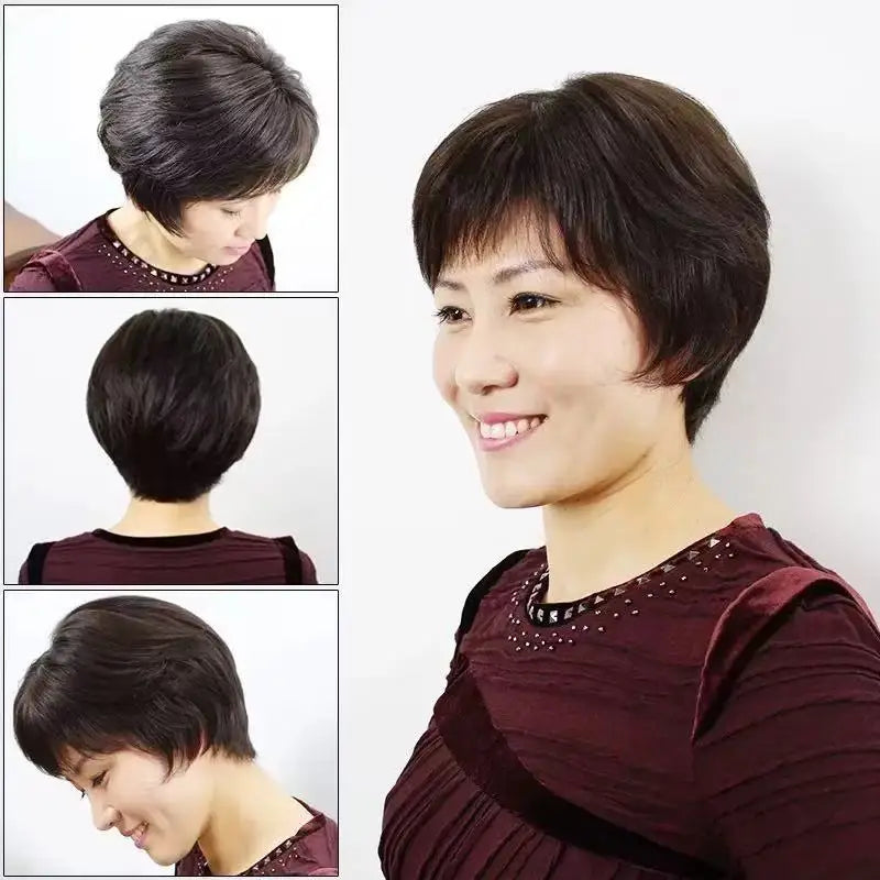 Human Hair Short Straight Wig