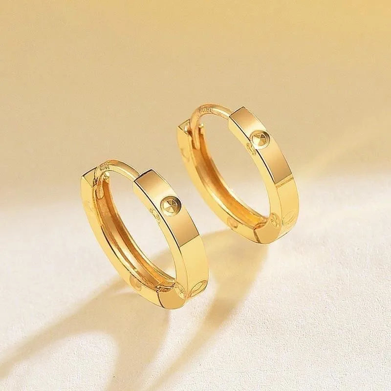 18K Gold Simple Earring  Women's